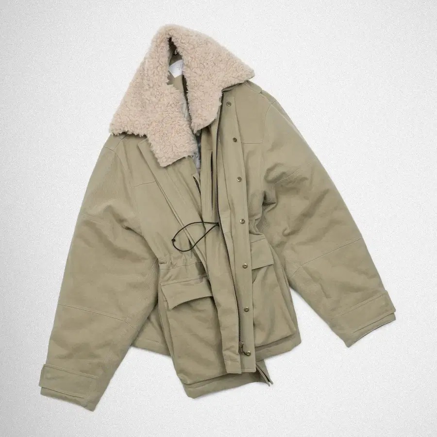 YIYAE Shearling Work Coats_Fade Green L